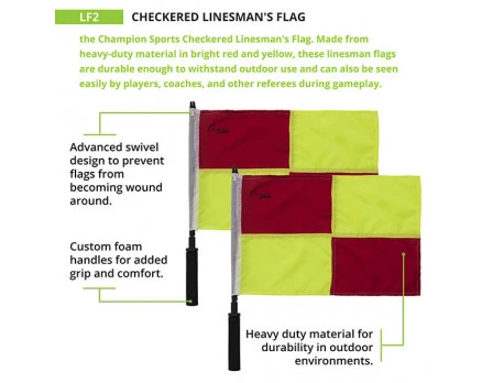 Champion Sports Champion Soccer Flags Set - Checkered Yellow & Red - Image 3