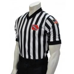 Iowa (IHSAA) 1" Stripe Body Flex Men's V-Neck Referee Shirt