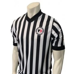 Iowa Girls (IGHSAU) 1" Stripe Body Flex Men's V-Neck Referee Shirt