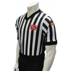 Iowa (IHSAA) 1" Stripe V-Neck Men's Referee Shirt With Side Panels