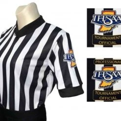 Indiana (IHSAA) 1" Stripe Body Flex Women's V-Neck Referee Shirt