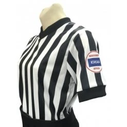 Kansas (KSHSAA) 1" Stripe Body Flex Women's V-Neck Basketball Referee Shirt