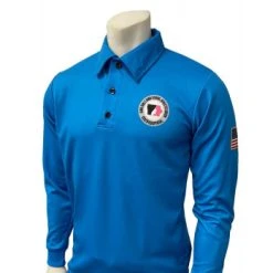 Iowa Girls (IGHSAU) Men's Long Sleeve Volleyball / Swimming Referee Shirt - Bright Blue