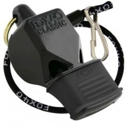Fox 40 Classic Referee Whistle With Cushioned Mouth Guard And 9" PTS Lanyard